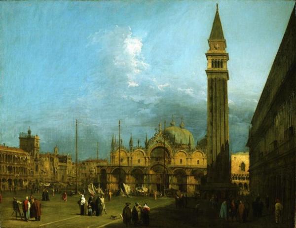 Venice:  Piazza San Marco With The Basilica And Campanile by Giovanni Antonio Canal (called Canaletto)