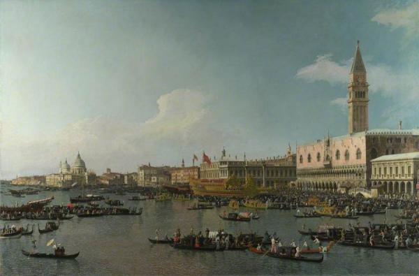 Venice: The Basin Of San Marco On Ascension Day by Giovanni Antonio Canal (called Canaletto)