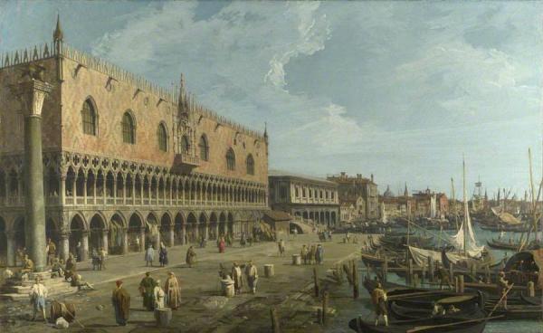 Venice: The Doge's Palace And The Riva Degli Schiavoni by Giovanni Antonio Canal (called Canaletto)