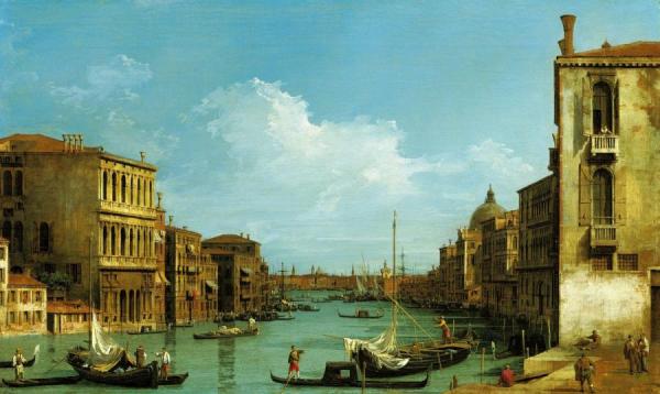 Giovanni Antonio Canal (called Canaletto) Venice:  The Grand Canal From Campo S. Vio Towards The Bacino