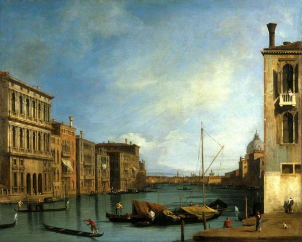 Venice:  The Grand Canal From The Campo San Vio by Giovanni Antonio Canal (called Canaletto)