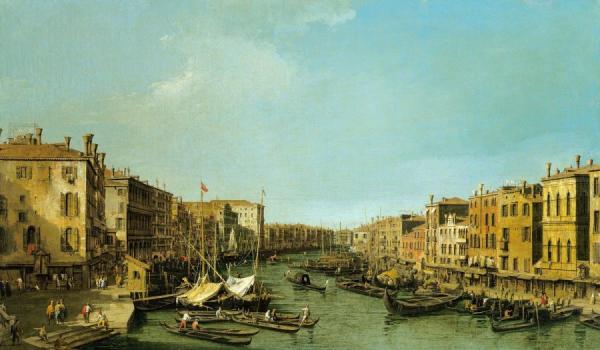 Venice:  The Grand Canal From The Rialto To The Palazzo Foscari by Giovanni Antonio Canal (called Canaletto)