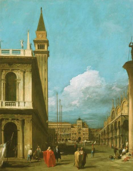 Venice:  The Piazzetta Towards The Torre Dell Olorogio by Giovanni Antonio Canal (called Canaletto)