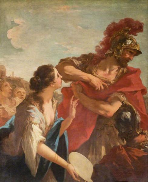 Jephthah Returning From Battle Is Greeted By His Daughter by Giovanni Antonio Pellegrini