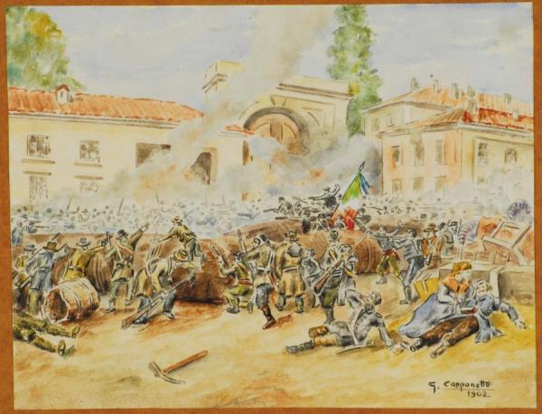 Milan, The Taking Of Porta Tosa by Giovanni Battista Carpanetto