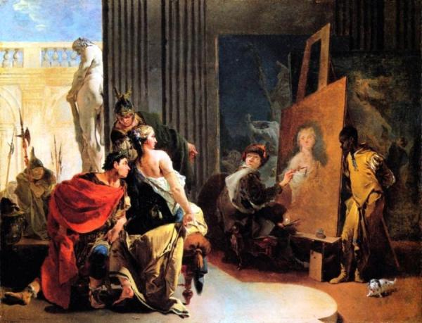 Alexander The Great And Campaspe In The Studio Of Apelles by Giovanni Battista Tiepolo Oil Painting Reproductions