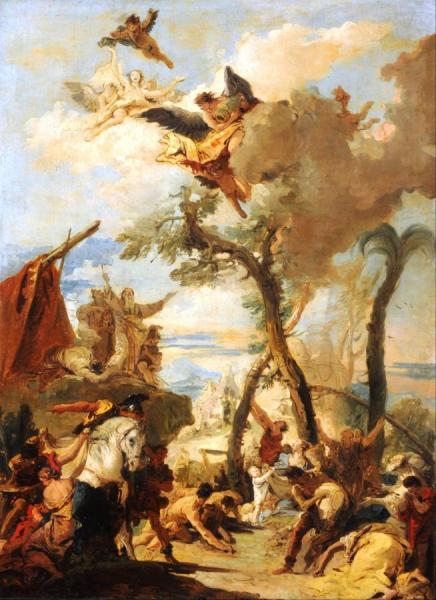 The Hebrews Gathering Manna In The Desert by Giovanni Battista Tiepolo