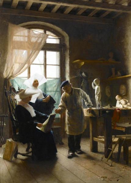 In The Artist's Studio by Giovanni Battista Torriglia Oil Painting Reproductions