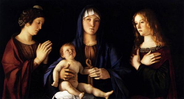 Madonna And Child With Two Saints (sacra Conversazione) by Giovanni Bellini Oil Painting Reproductions