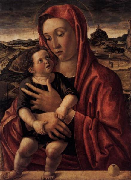 Madonna, With Child Standing On A Parapet by Giovanni Bellini