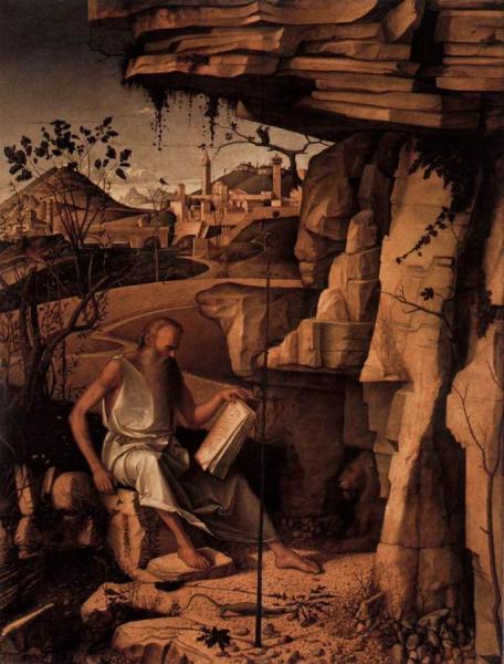 St Jerome Reading In The Countryside by Giovanni Bellini