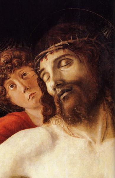 The Dead Christ Supported By Two Angels [detail] by Giovanni Bellini