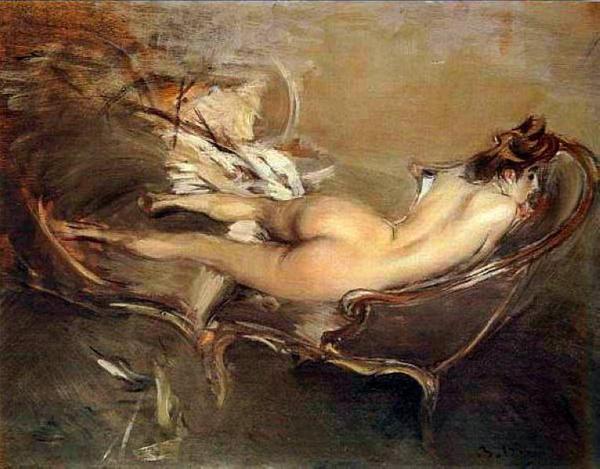 Giovanni Boldini A Reclining Nude On A Day-bed