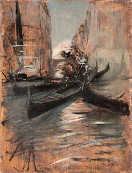 Canale A Venezia Con Gondole by Giovanni Boldini