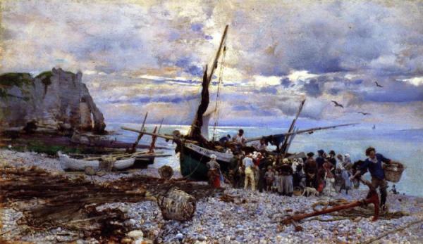 Castel De La Terrasse In Étretat by Giovanni Boldini