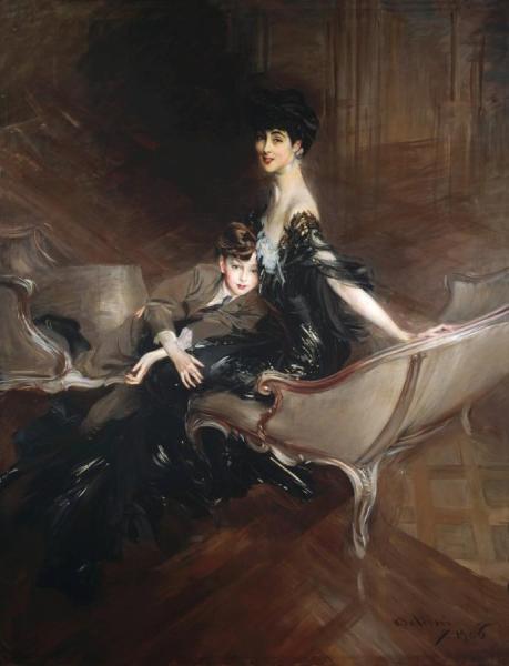 Consuelo Vanderbilt (1876-1964), Duchess Of Marlborough, And Her Son, Lord Ivor Spencer-churchill by Giovanni Boldini