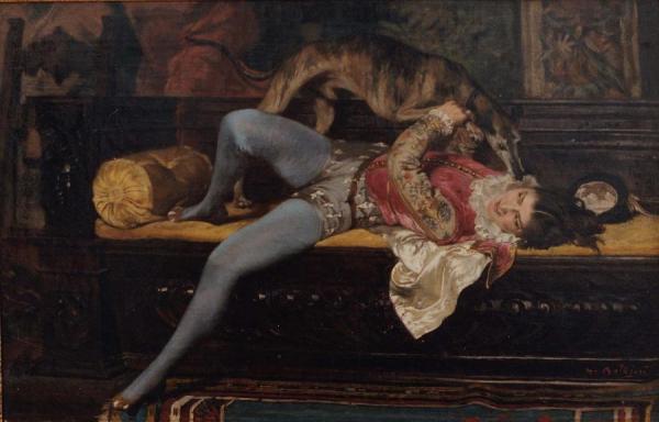 Games With Greyhound by Giovanni Boldini