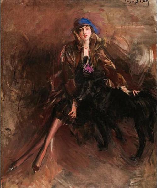Lady With Black Greyhound by Giovanni Boldini