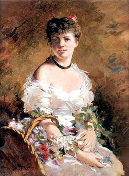 Lady With Flowers by Giovanni Boldini