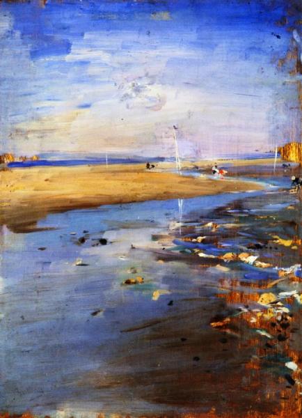 Low Tide At Trouville by Giovanni Boldini