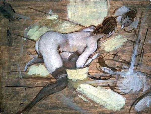Nude Woman Reclining On Yellow Cushions by Giovanni Boldini Oil Painting Reproductions