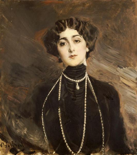 Portrait Of Lina Cavalieri by Giovanni Boldini