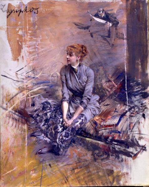 Portrait Of Madame Gabrielle Rejane by Giovanni Boldini