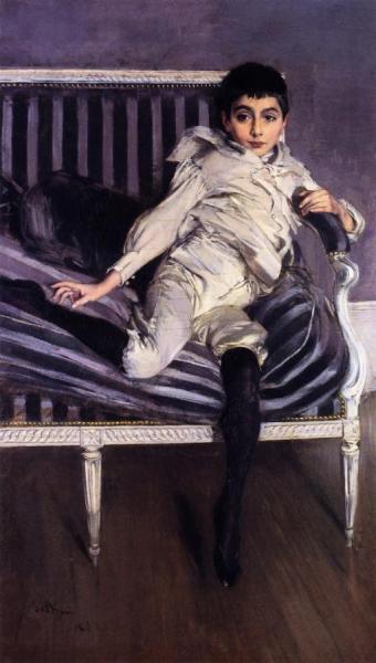 Portrait Of The Young Subercaseaux by Giovanni Boldini
