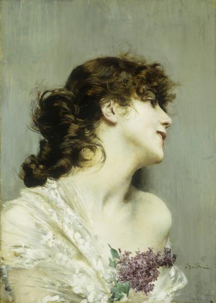 Profile Of A Young Woman by Giovanni Boldini