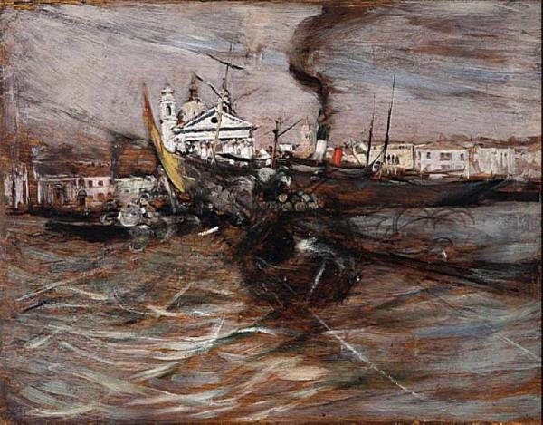 Giovanni Boldini Ships In Venice