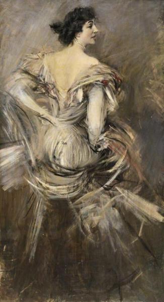 Signora Bruna In Evening Dress by Giovanni Boldini