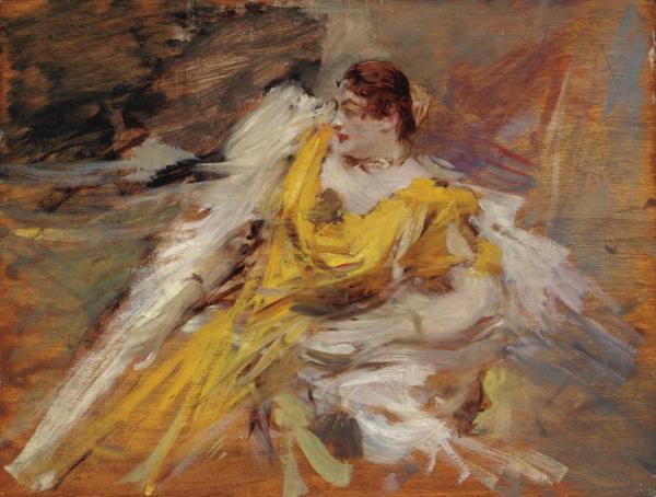 Signora In Abito Giallo by Giovanni Boldini Oil Painting Reproductions