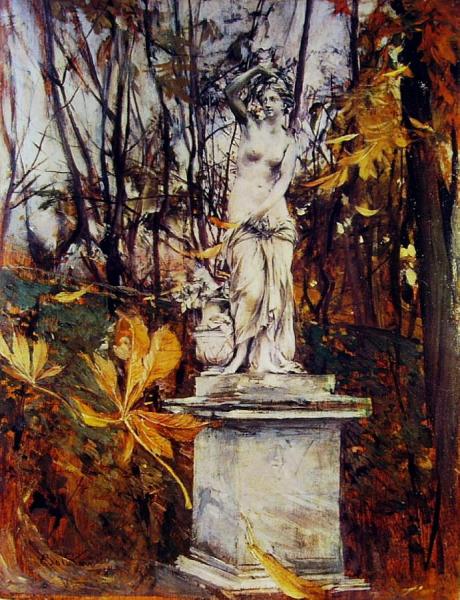 Statue In The Park Of Versailles by Giovanni Boldini