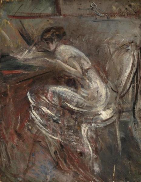 Studio Di Donna Che Scrive by Giovanni Boldini