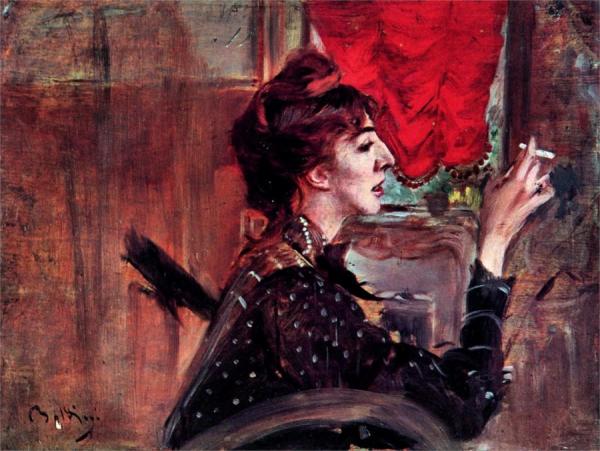 The Red Curtain by Giovanni Boldini