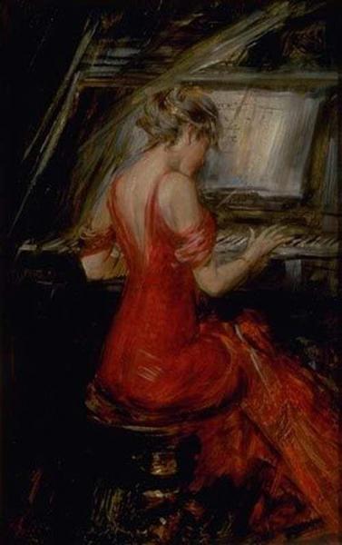 The Woman In Red by Giovanni Boldini