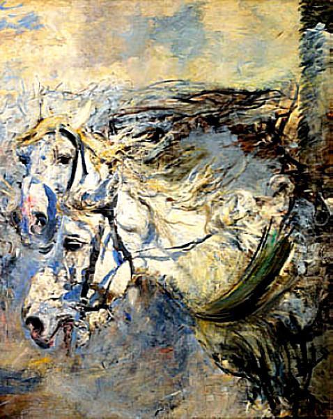 Two White Horses by Giovanni Boldini