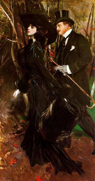 Walking In The Bois De Boulogne by Giovanni Boldini
