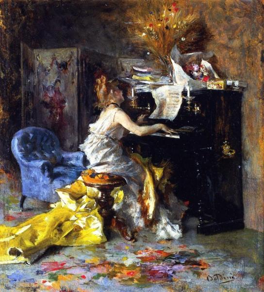 Woman At A Piano by Giovanni Boldini