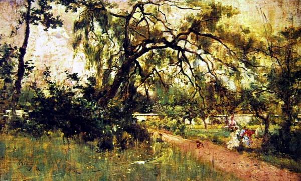 Women's Figures In The Park by Giovanni Boldini