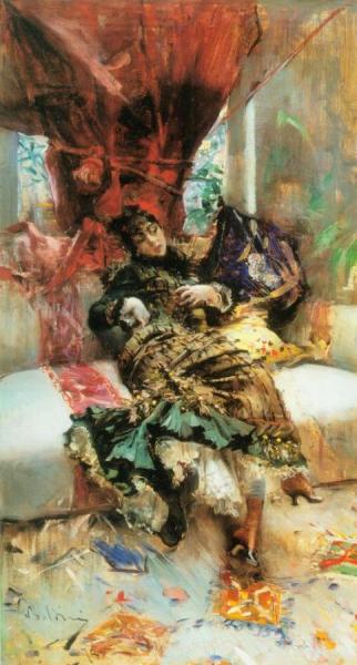 Young Woman Seated On The Divan by Giovanni Boldini
