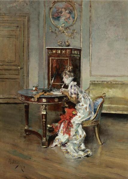 Young Woman Writing by Giovanni Boldini