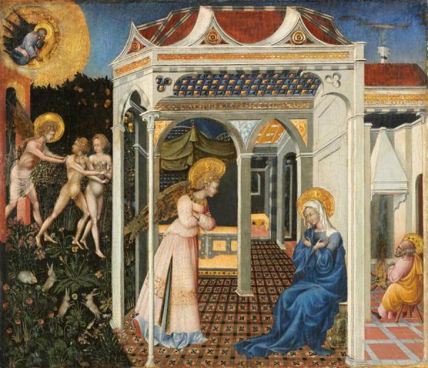The Annunciation And Expulsion From Paradise by Giovanni Di Paolo