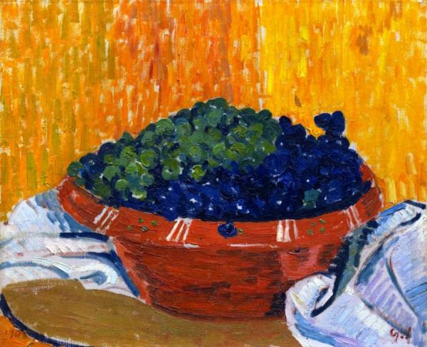 Bowl Of Grapes by Giovanni Giacometti Oil Painting Reproductions