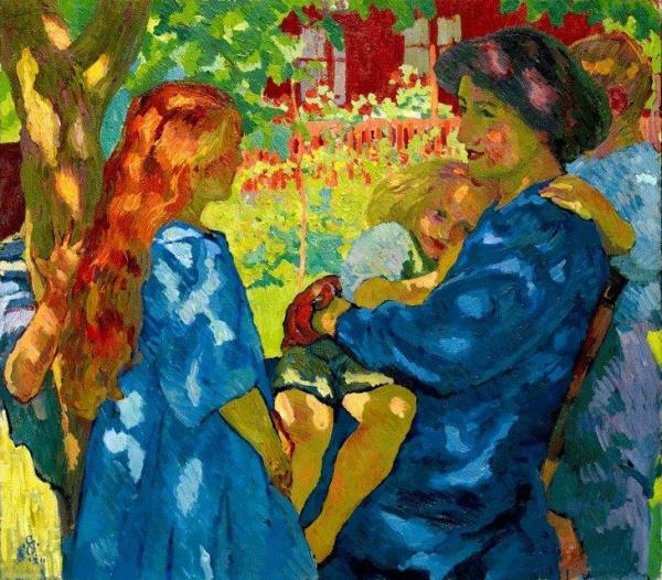 Family Portrait Under The Elder Tree by Giovanni Giacometti Oil Painting Reproductions