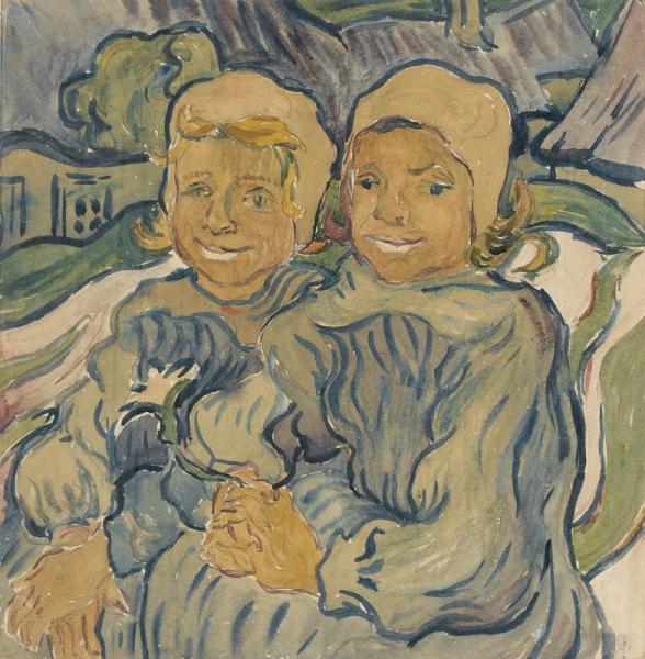 Les Deux Enfants (after Van Gogh) by Giovanni Giacometti Oil Painting Reproductions