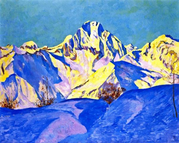 Snow Mountains by Giovanni Giacometti Oil Painting Reproductions