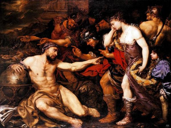 Archimedes With Allegorical Figures. War And Peace. by Giovanni Langetti