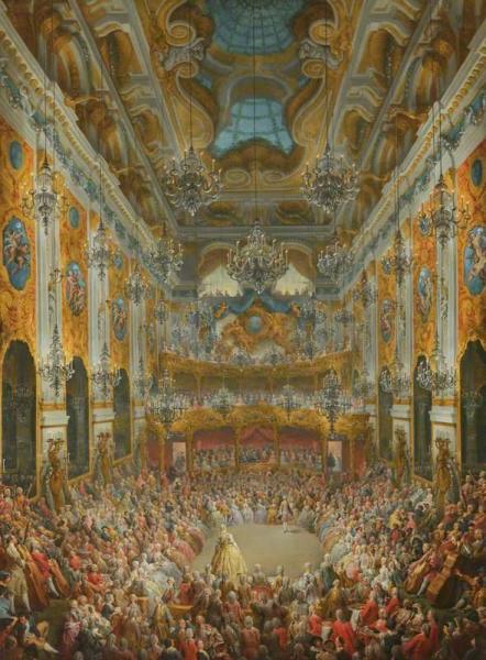 A Ball Given By The Duc De Nivernais To Mark The Birth Of The Dauphin by Giovanni Paolo Panini