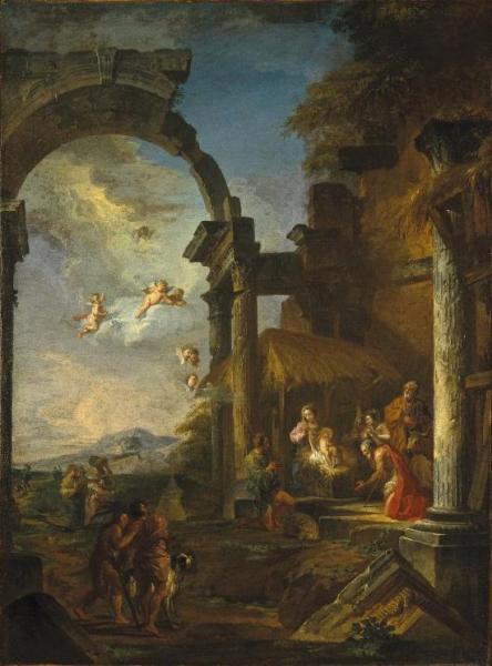 Adoration Of The Shepherds by Giovanni Paolo Panini